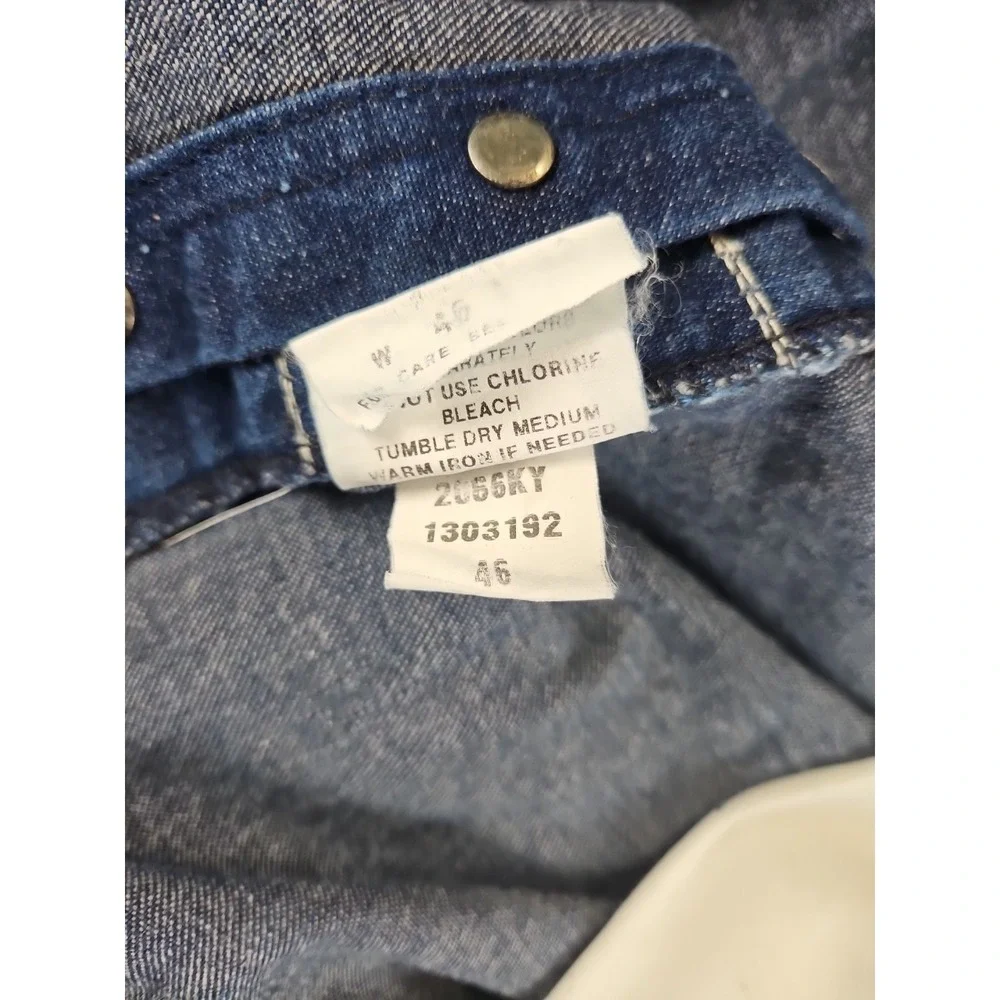 Vtg Key Imperial Mens 46x32 Carpenter Denim Bib Overalls USA Work Farm 1514